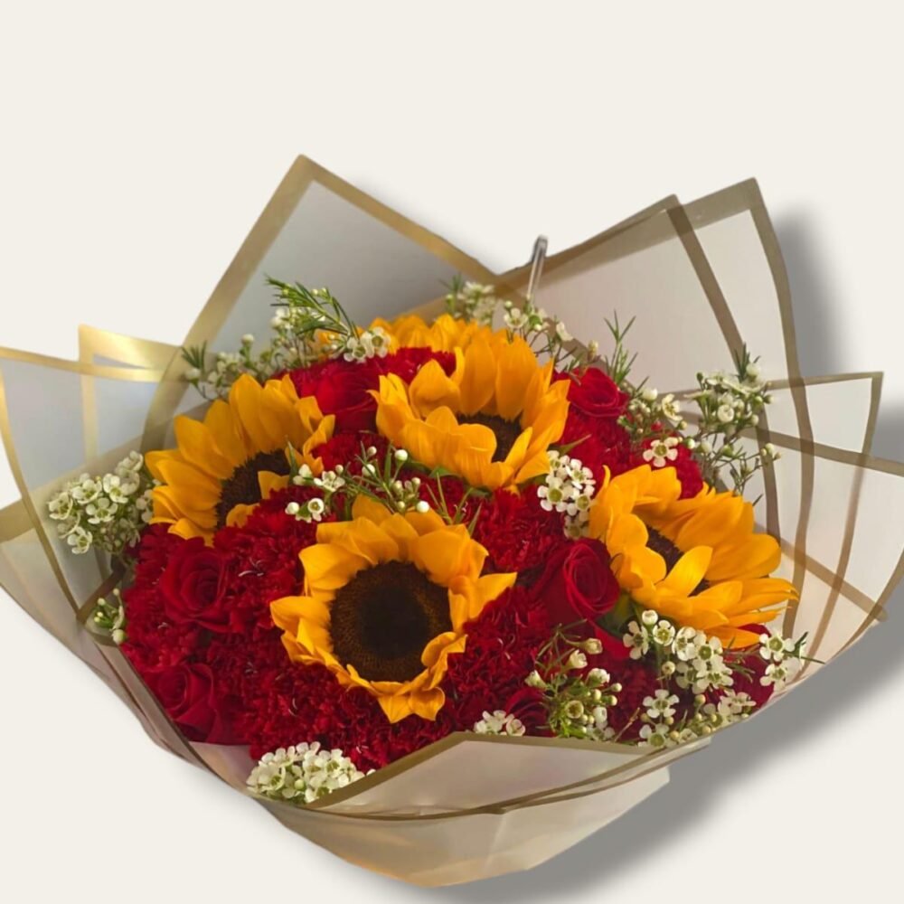 Ramo de claveles y girasoles "Connie"