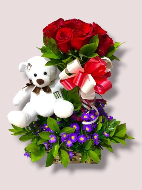 Arreglo de rosas "Peluchín"