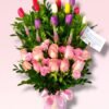Arreglo de tulipanes y rosas