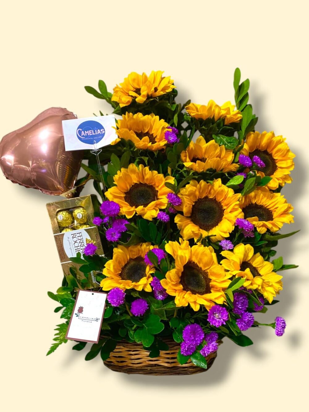 Canasta de girasoles “Aria”