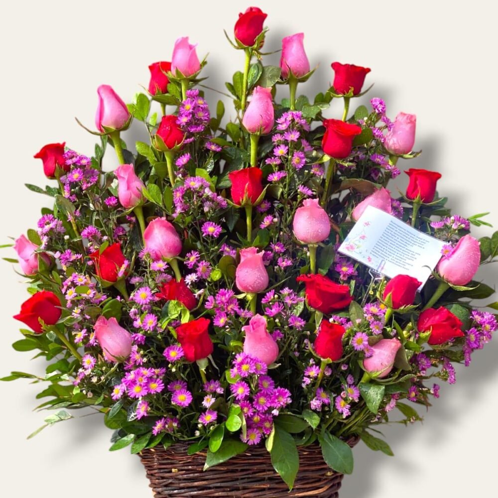 Canasta de rosas "Cristina"