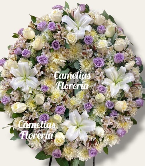 Corona Fúnebre con parante "Picarón floreado"