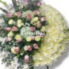 Corona Fúnebre con parante "Rosas rosadas"