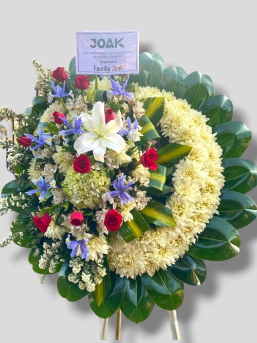 Corona Fúnebre con parante "Rosas rojas"