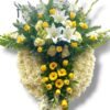Corona Fúnebre con parante "Rosas Amarillas de dos tiempos"