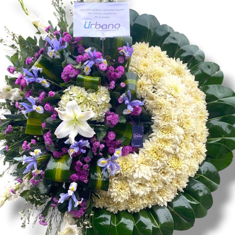 Corona Fúnebre con parante "Montecasino lila"