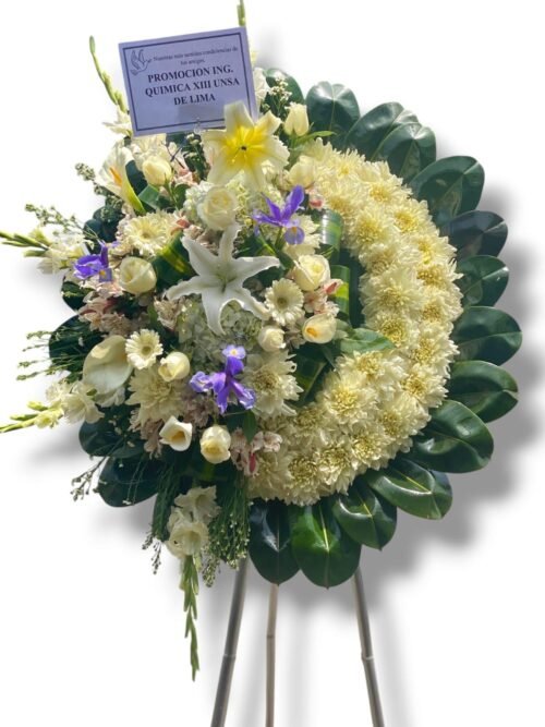 Corona Fúnebre con parante "Rosas blancas"