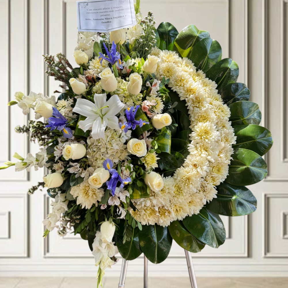 Corona Fúnebre con parante "Blanca"