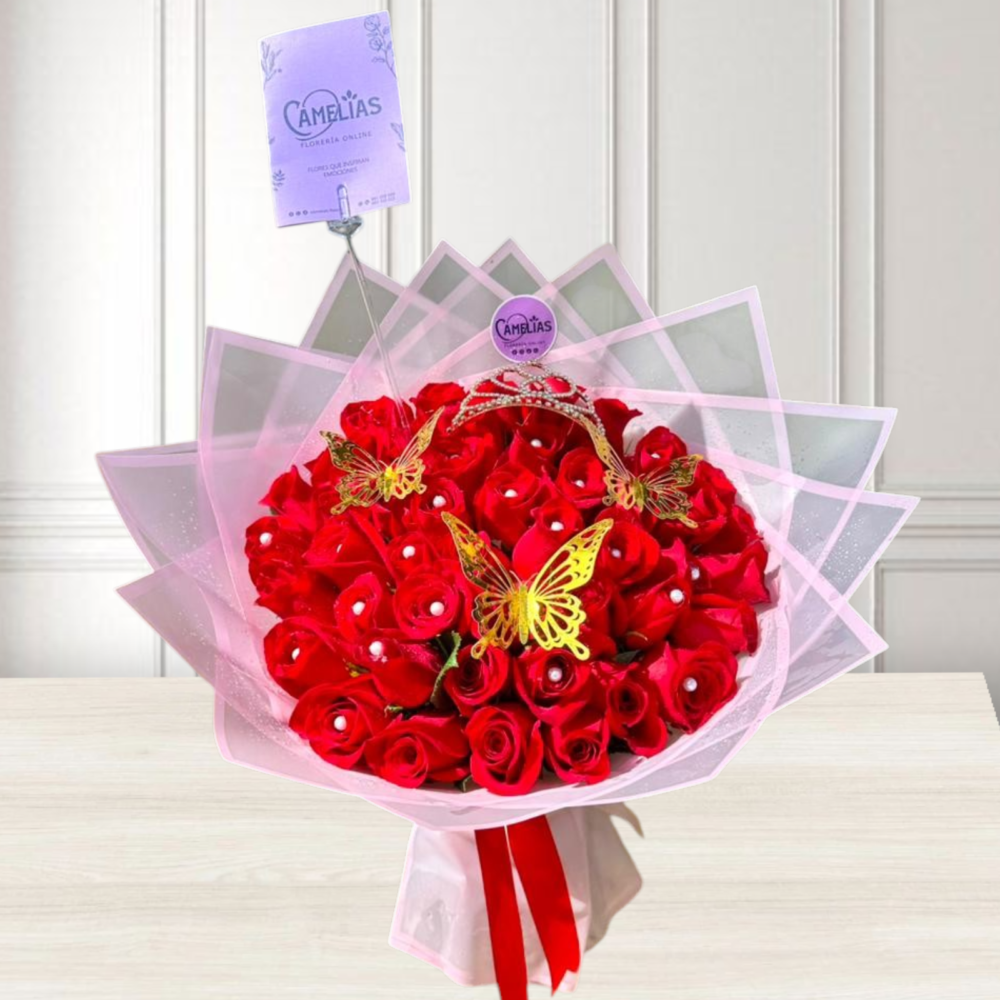 🌹 Ramo buchón de 48 Rosas Freedom "Salvador"