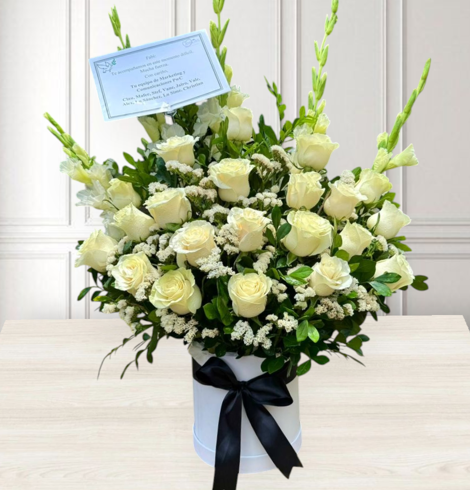 Box Fúnebre con Rosas Blancas