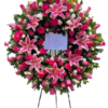 Corona Fúnebre Picarón con rosas y lirios