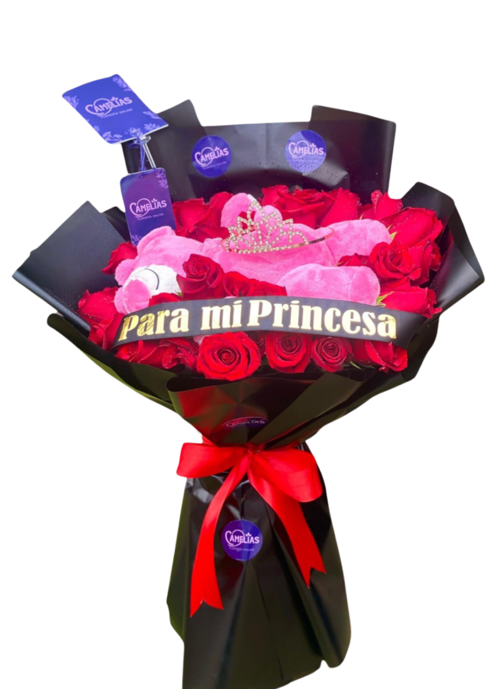 💗Ramo buchón de 40 rosas rojas