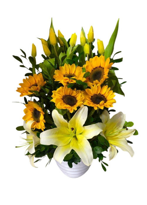 🌷Arreglo de tulipanes y girasoles "Thais"