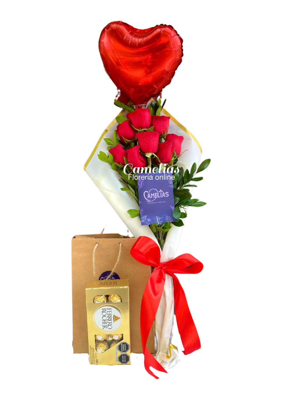 🌹 Ramo de 8 Rosas Freedom "Emirates"