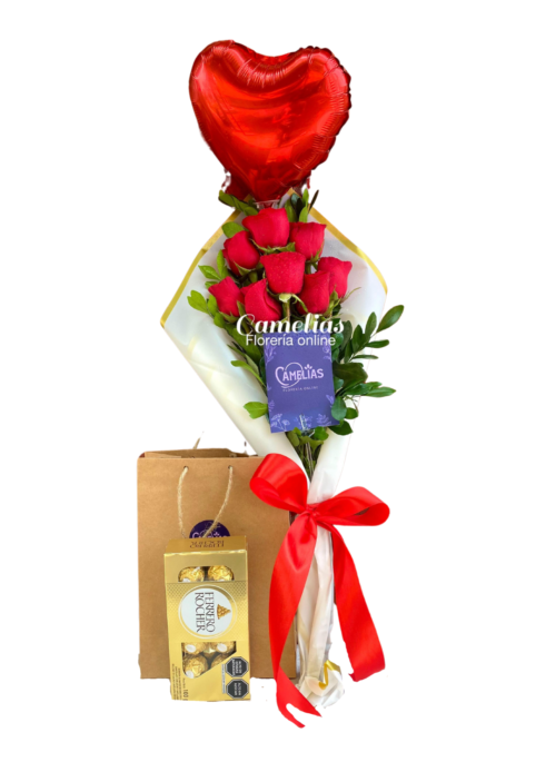 🌹 Ramo de 8 Rosas Freedom "Emirates"