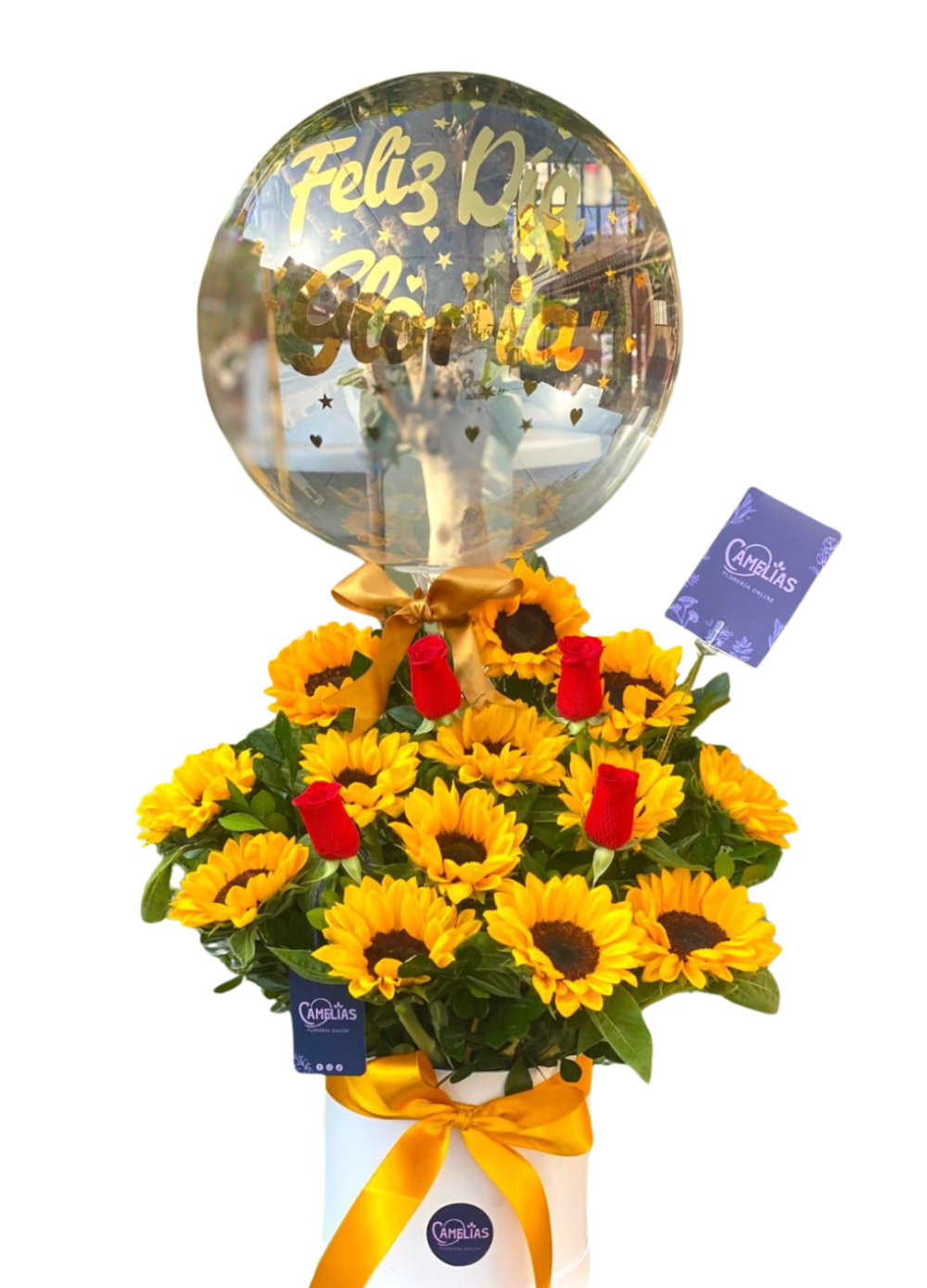 Box de girasoles y rosas "Naysha"