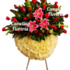Corona Fúnebre con Rosas y Lirios