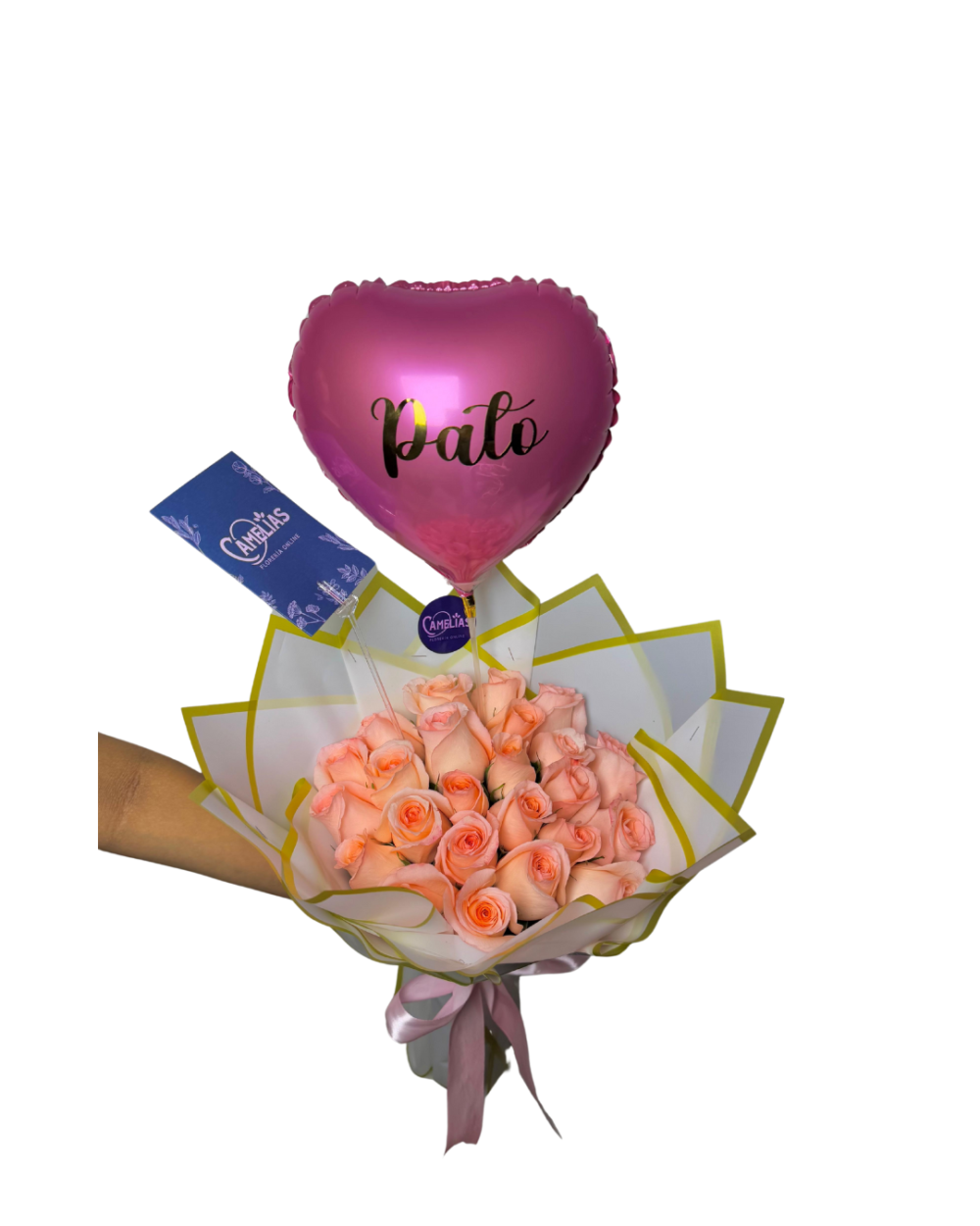 🌸 Ramo Buchón de 24 Rosas rosado bebe "MONACO"