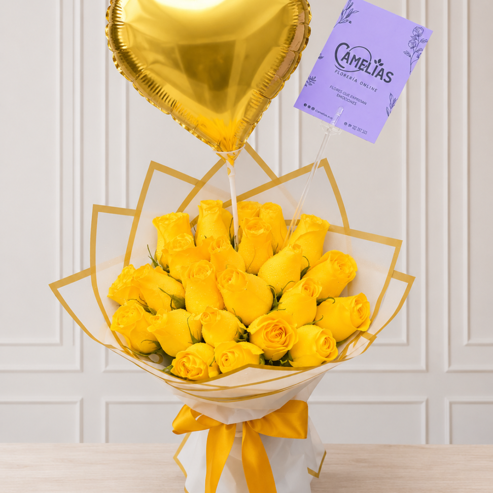 💛 Ramo de 24 Rosas Amarillas "Kuala"