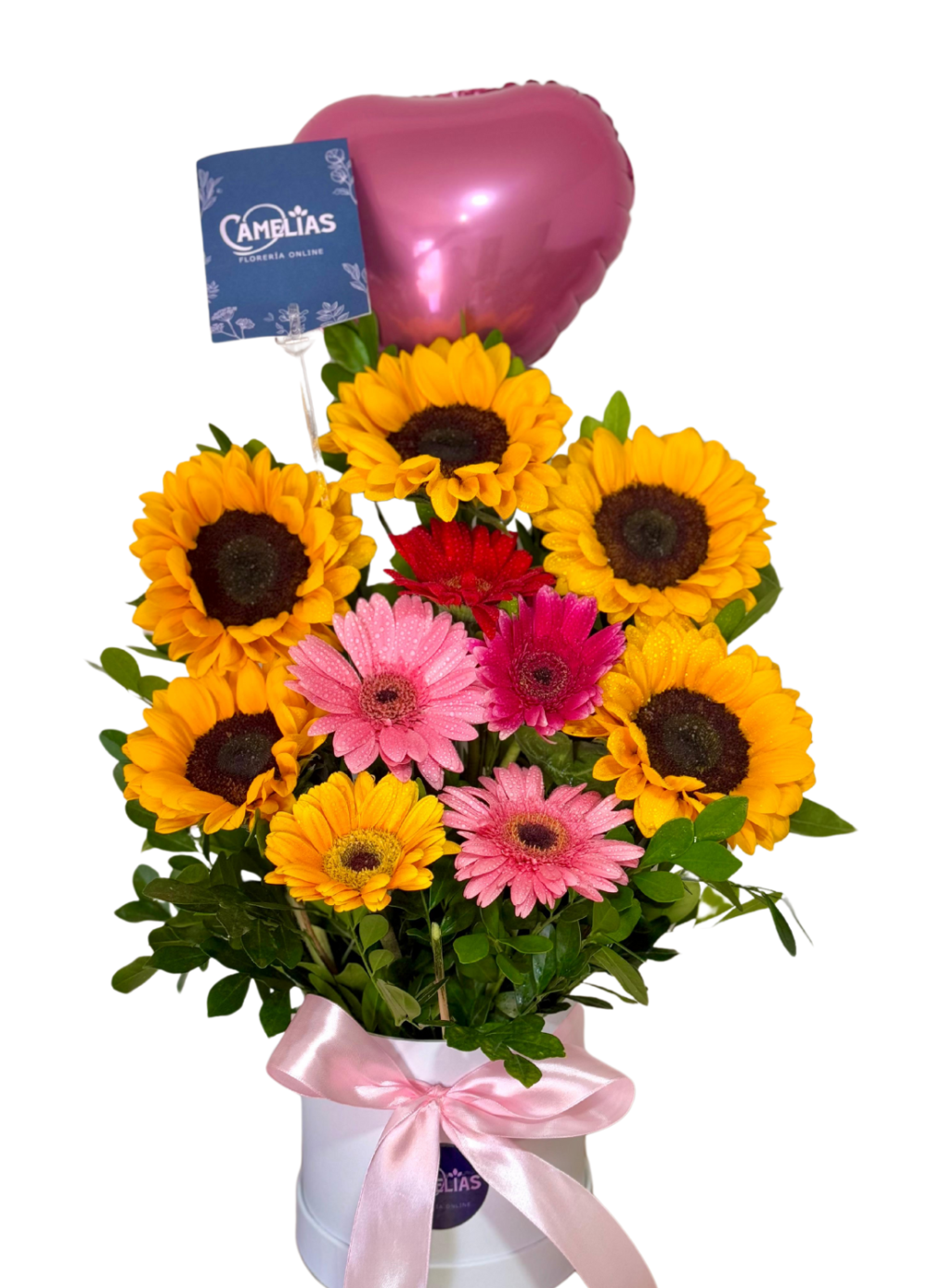 🌻Box de 5 girasoles y 5 gerberas "Manila"