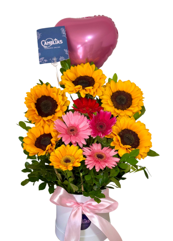 🌻Box de 5 girasoles y 5 gerberas "Manila"