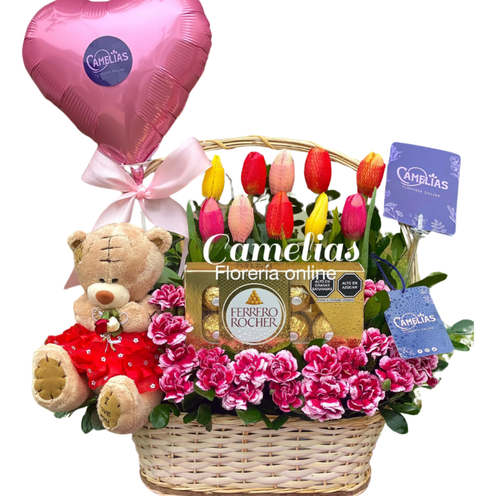 🌷 Canasta de 10 Tulipanes "ASMARAH"