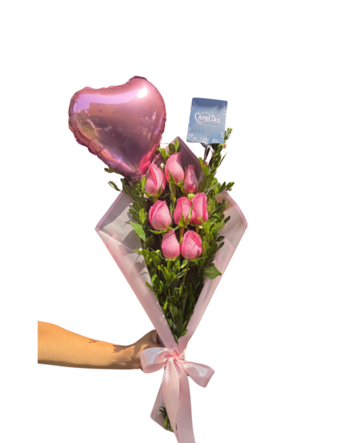 🌹 Ramo de 8 Rosas Rosado Fusión "CANADA"