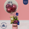 🌷Box de 6 tulipanes rosados + globo personalizado