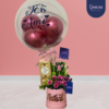 🌷Box de 6 tulipanes rosados + globo personalizado