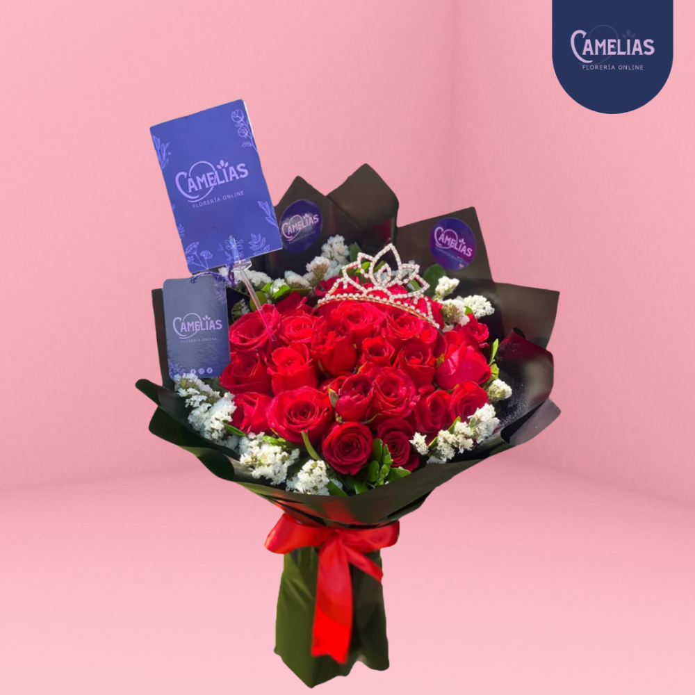 đšRamo de 24 rosas rojas "Leeward"