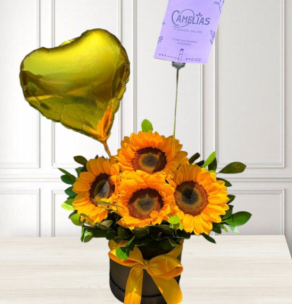 🌻 Box de 5 Girasoles "Lauren"