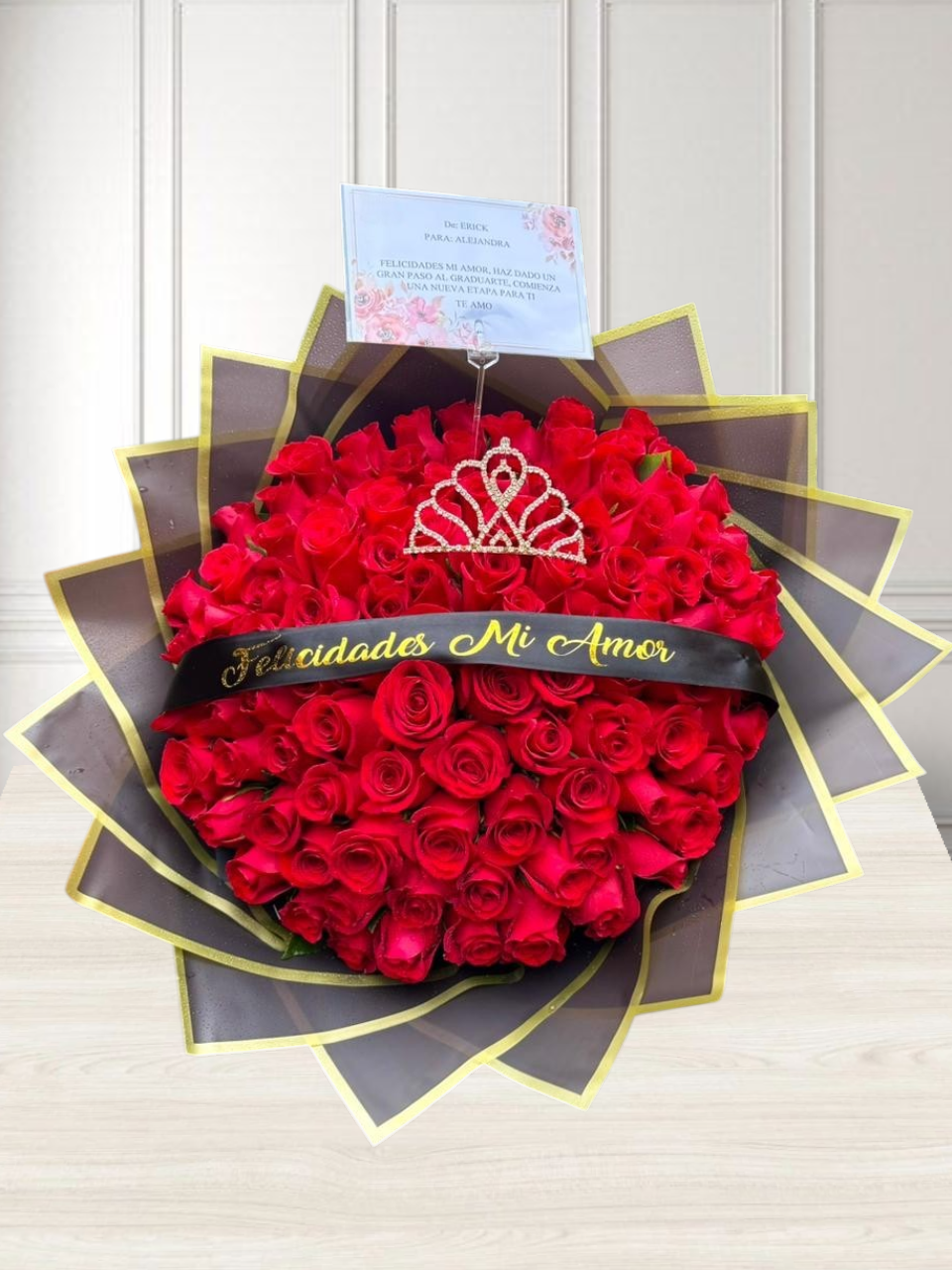 🌹Ramo buchón de 100 rosas "Canary"