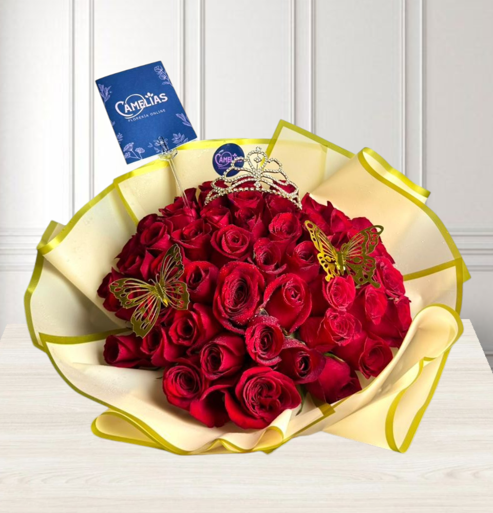 🌹Ramo buchón de 100 rosas rojas "Benelux"