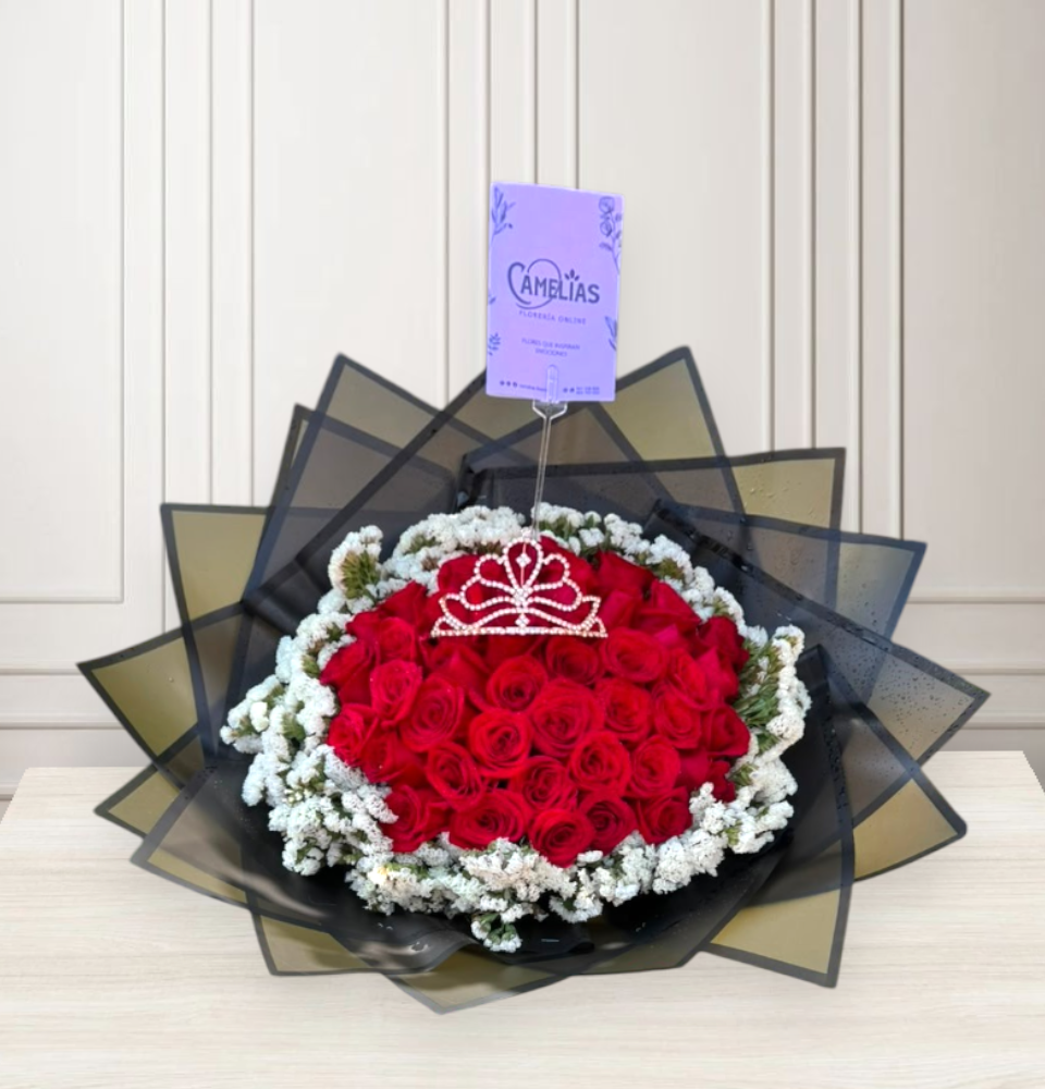 🌹 Ramo buchón de 40 rosas rojas "Brasilia"