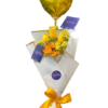 🌻 Ramo 3 Rosas amarillas + 1 girasol "Lexus"