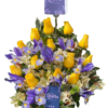 Box de 12 rosas amarillas "Cores"