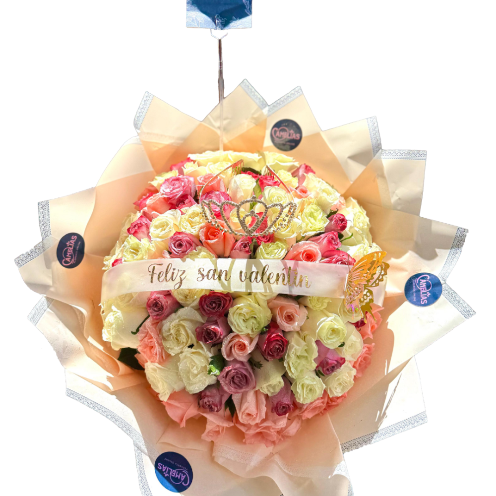 🌹 Ramo buchón de 100 rosas "Georgia"