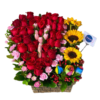 Arreglo de rosas + girasoles + tulipanes "Líbano"