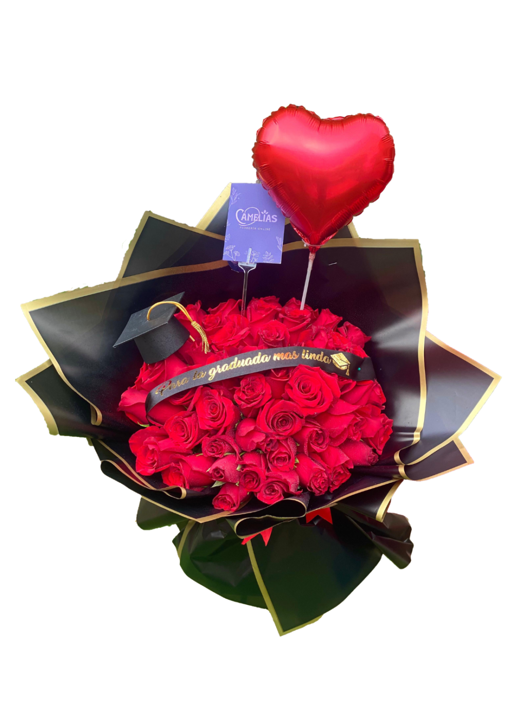 🌹 Ramo buchón de 40 rosas rojas "Bakú"
