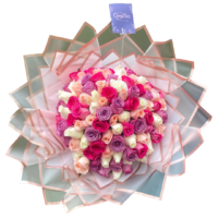 💗 Ramo buchón de 100 rosas "Nassau"
