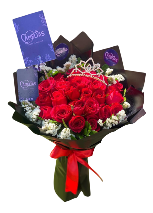 🌹 Ramo buchón de 40 rosas rojas "Brasilia"