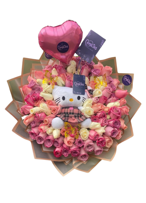 💗 Ramo buchón de 100 rosas "Bogotá"