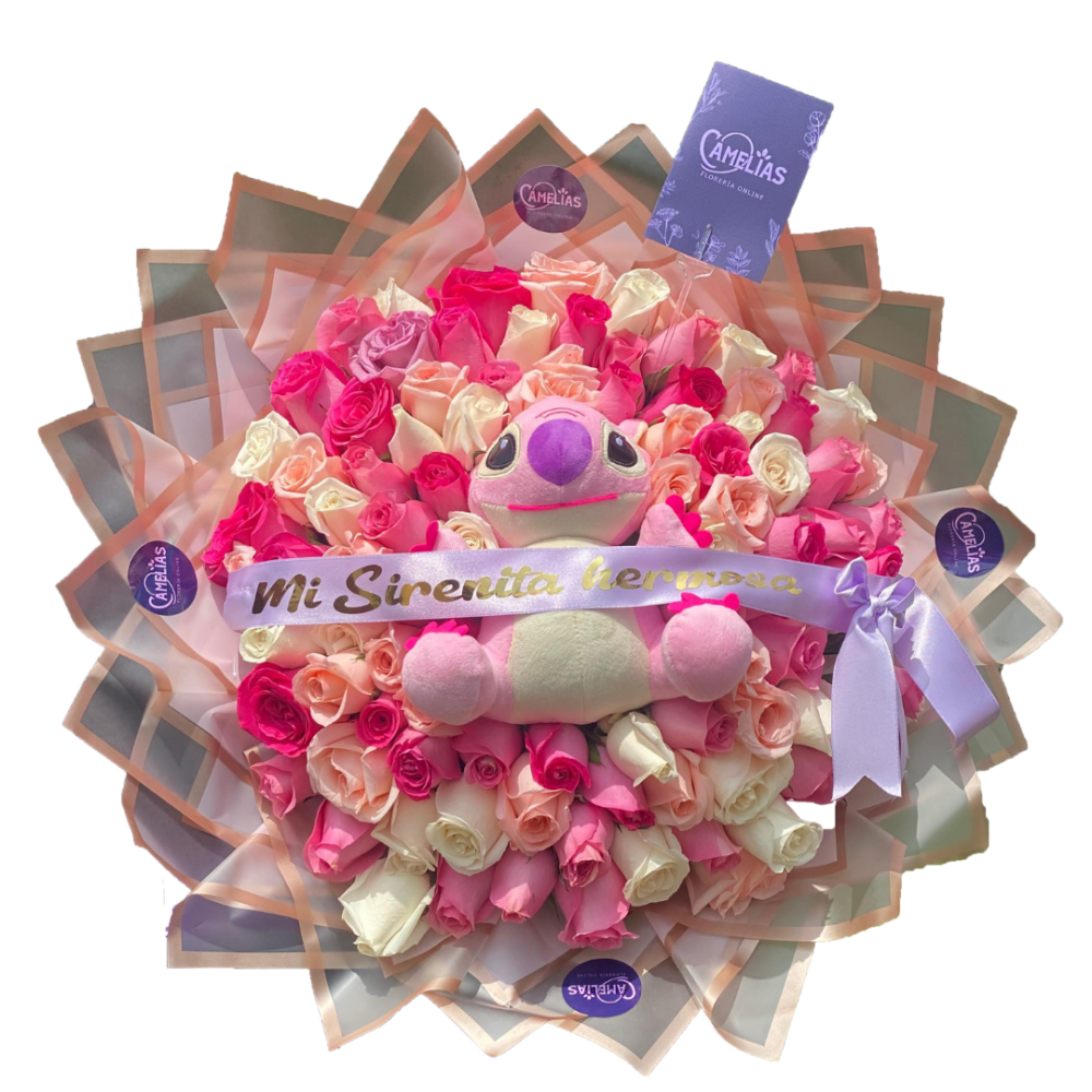 💗 Ramo buchón de 100 rosas "Malabo"