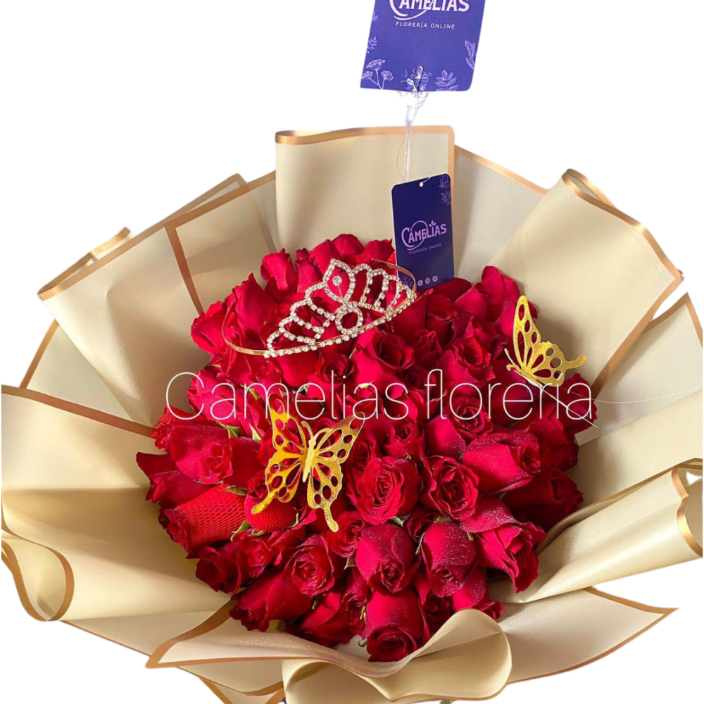 🌹Ramo buchón de 100 rosas rojas "Benelux"