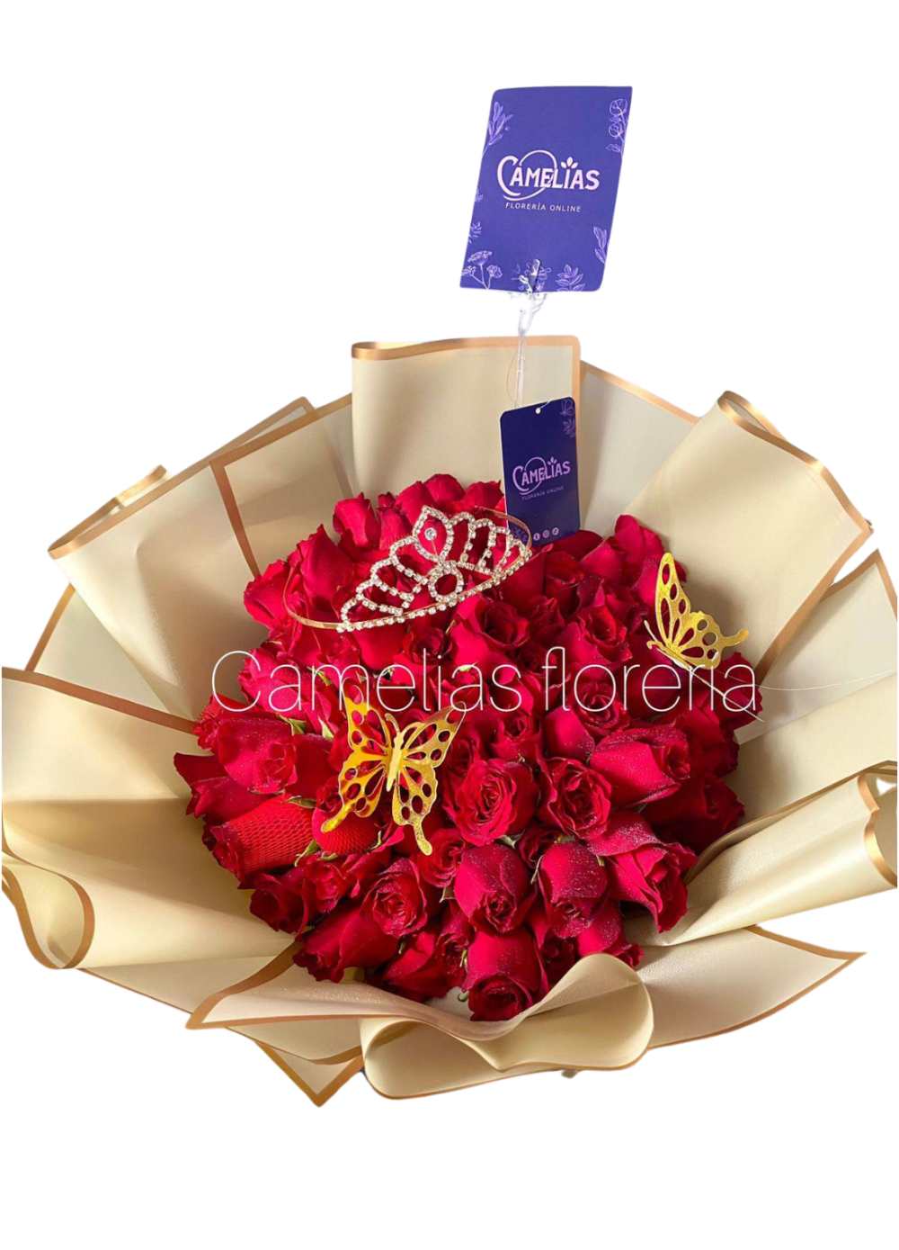 🌹Ramo buchón de 100 rosas rojas "Benelux"