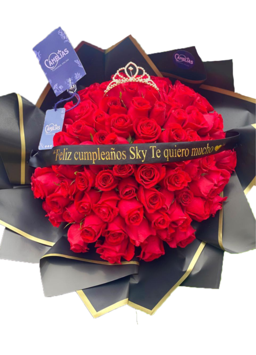 🌹Ramo buchón de 100 rosas "Canary"
