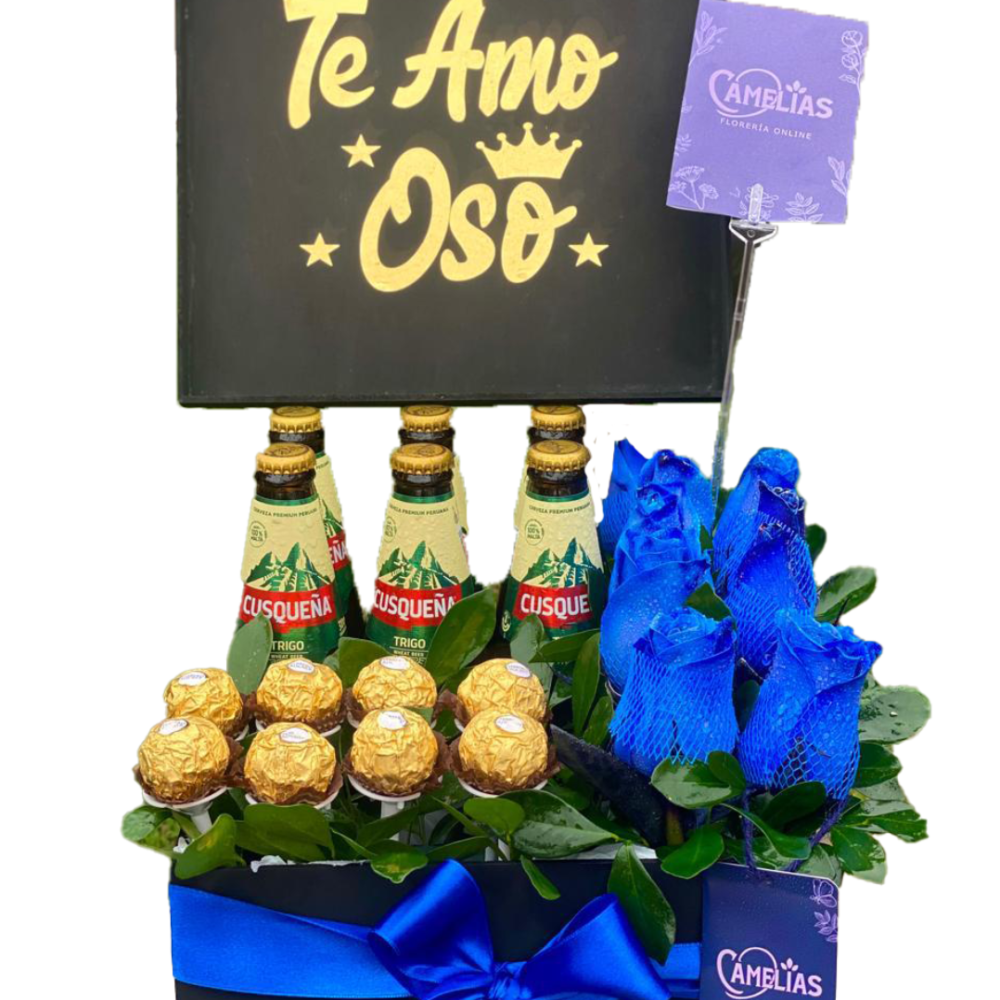 Caja Premium de rosas azules