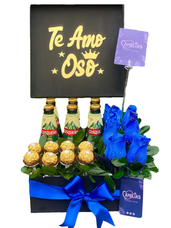 Caja Premium de rosas azules