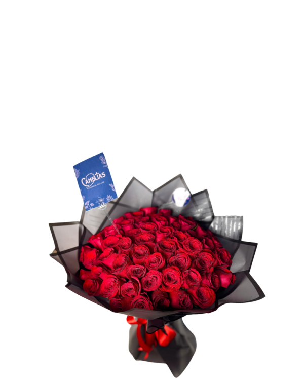 🌹 Ramo Buchón de 50 Rosas Rojas "AURORA"