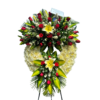 Corona floral fúnebre de dos tiempos con rosas rojas “Freedom”